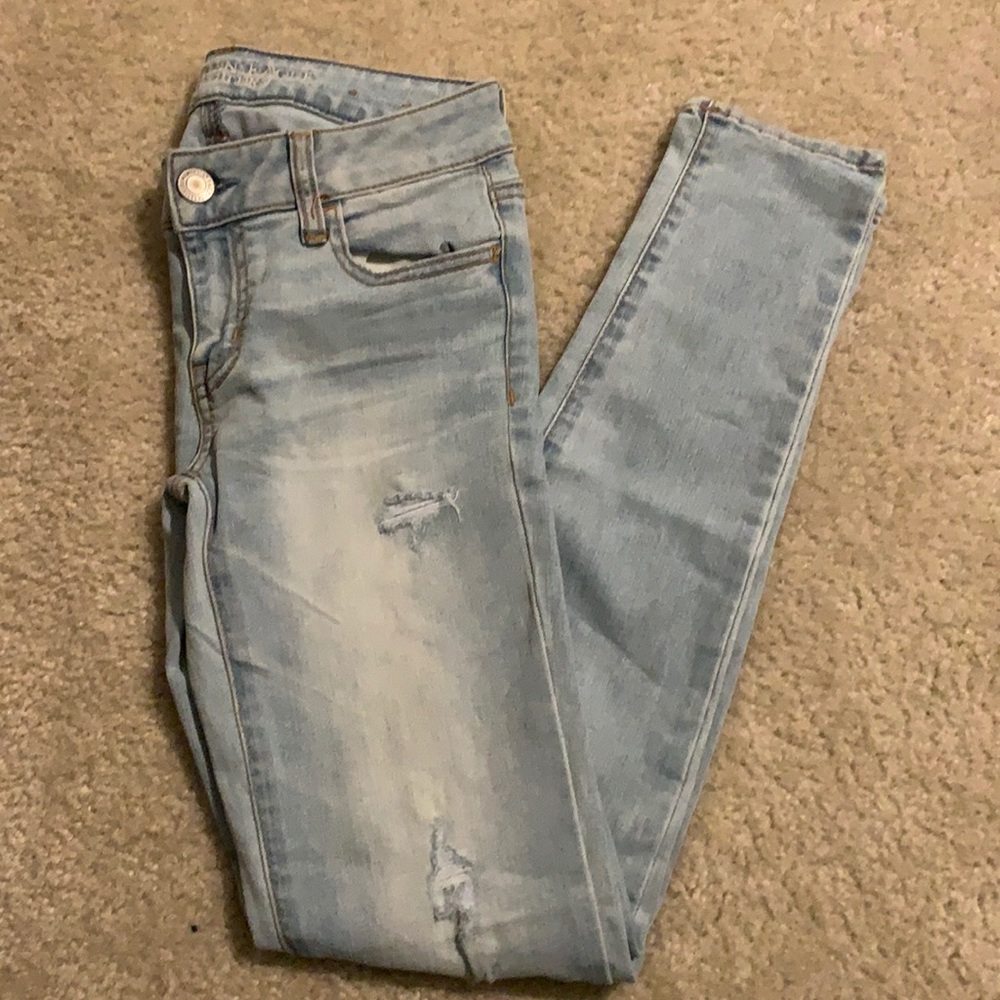 American Eagle Super Stretch Jegging Light Wash 0